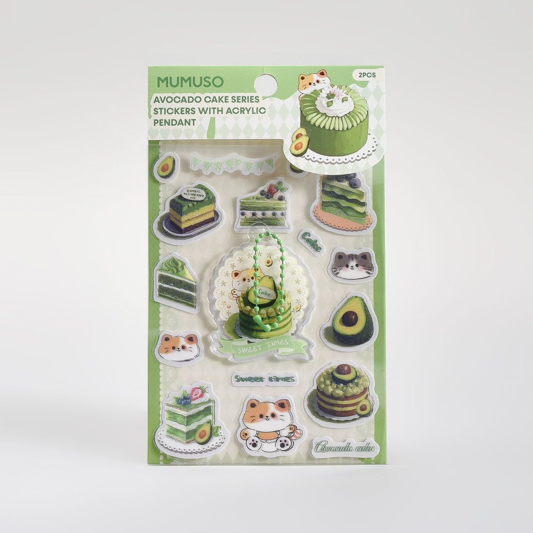Avocado Cake Series Stickers Sheet  1 Keychain (2 Sheets)