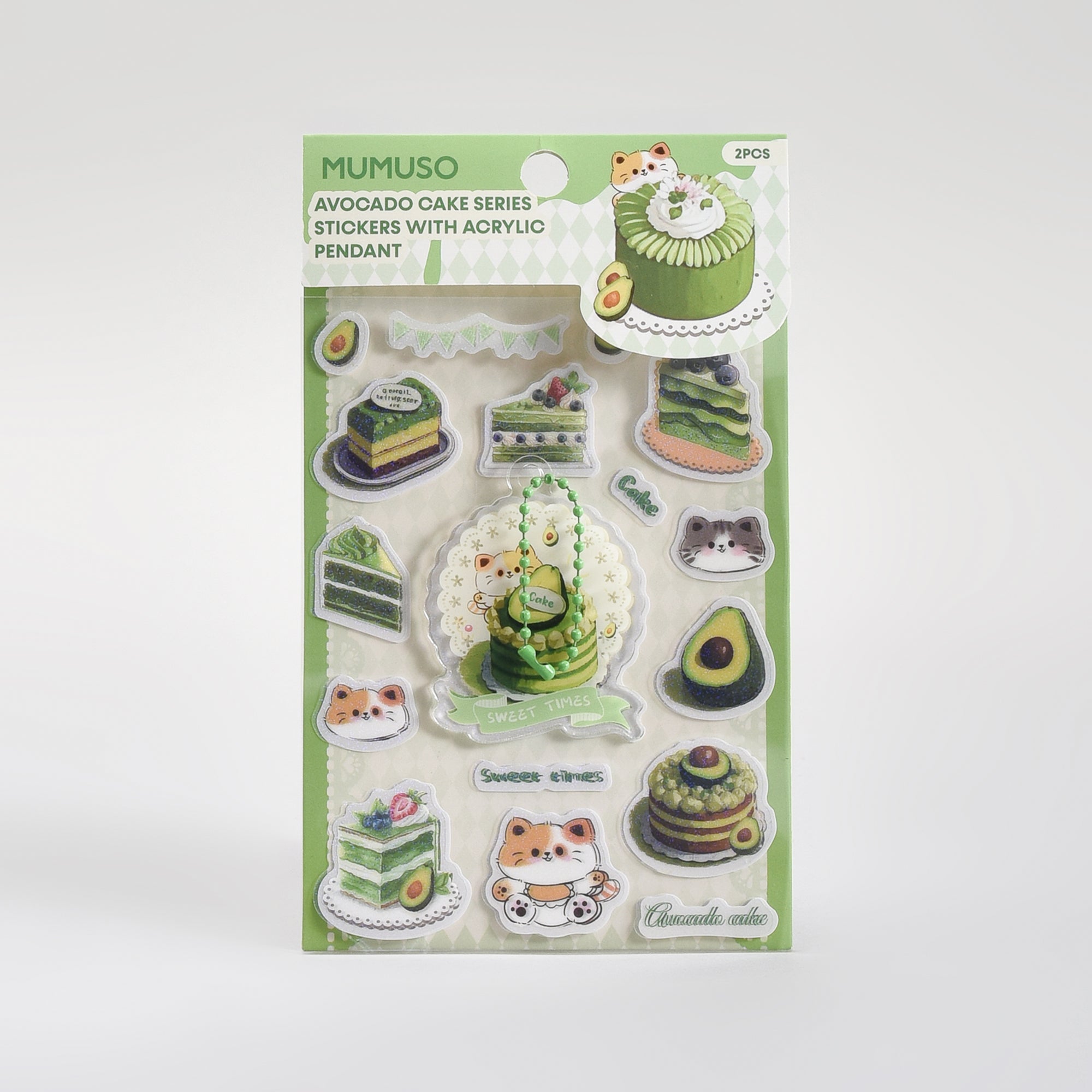 Avocado Cake Series Stickers Sheet  1 Keychain (2 Sheets)