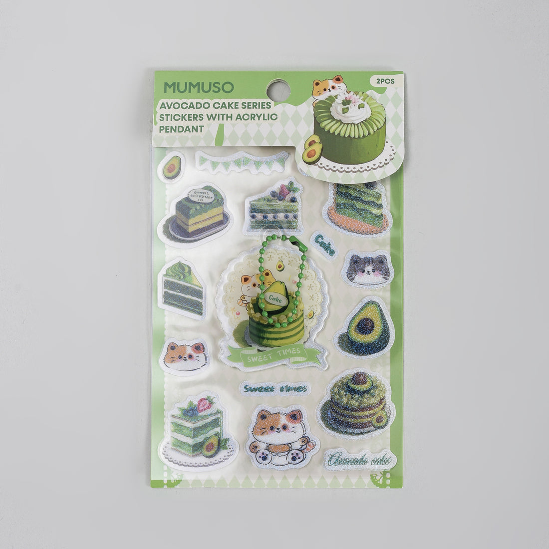 Avocado Cake Series Stickers Sheet  1 Keychain (2 Sheets)