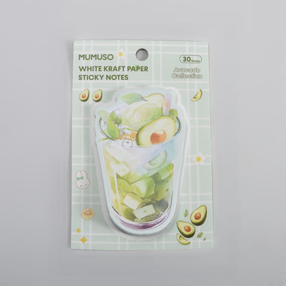 Mocktail Themed  Sticky Notes – Avocado/Cherry (30 Sheets)
