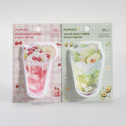 Mocktail Themed  Sticky Notes – Avocado/Cherry (30 Sheets)