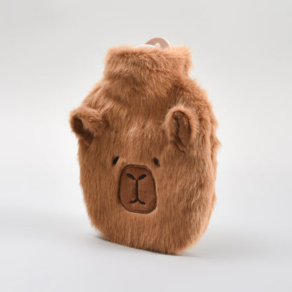 Mumuso Cute Capybara Pocket Hot Bottle Water Bag – 350ml/Brown