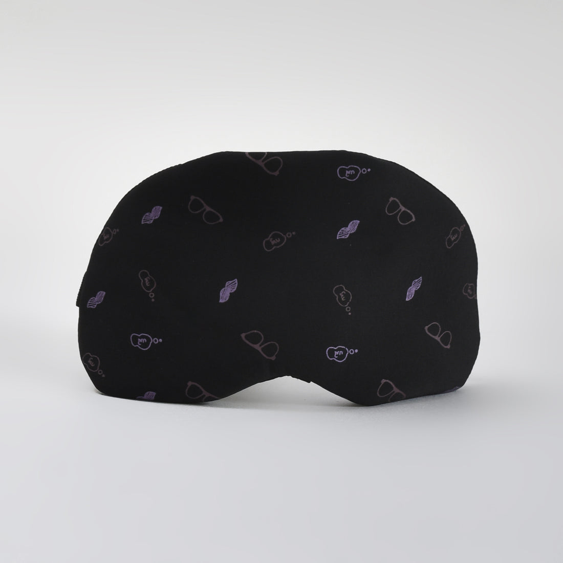 Glass-Patterned Printed Sleeping Eye Mask - Black