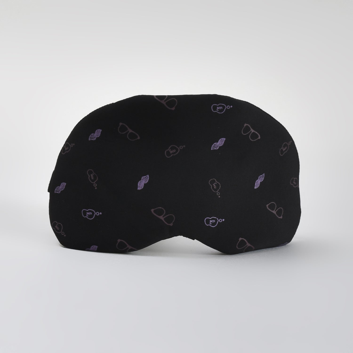 Glass-Patterned Printed Sleeping Eye Mask - Black