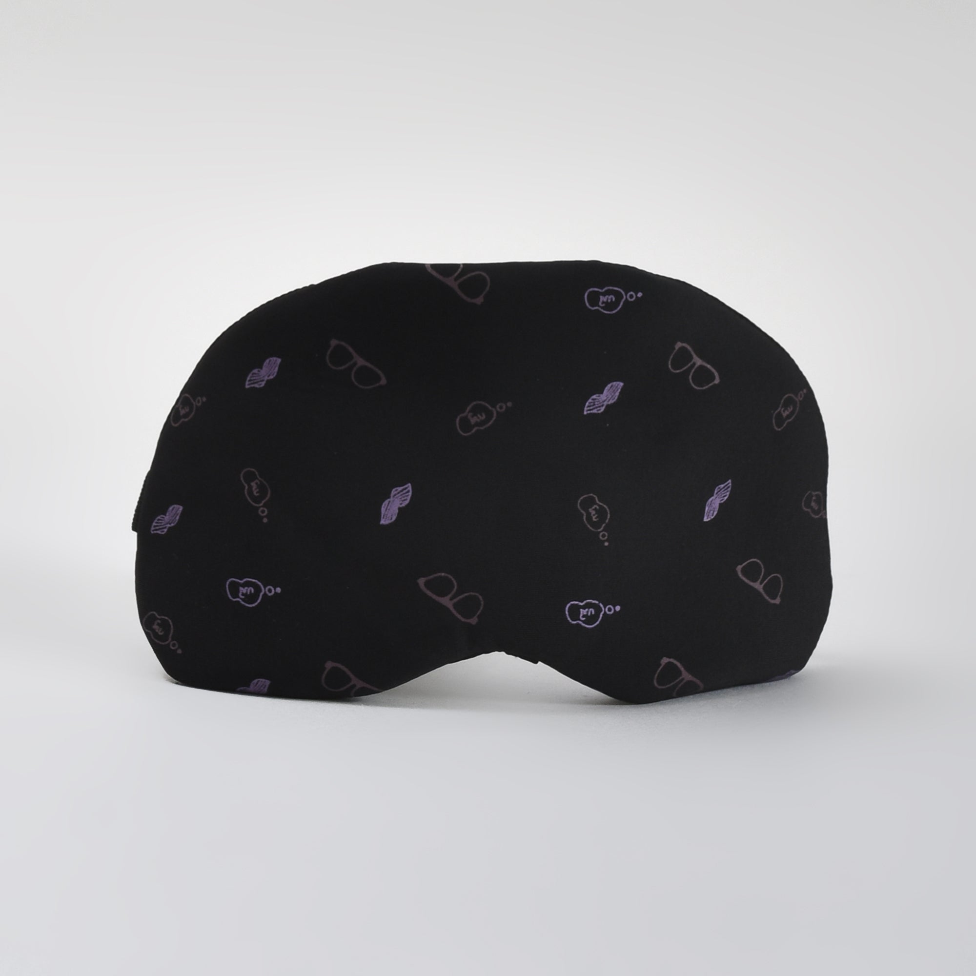 Glass-Patterned Printed Sleeping Eye Mask - Black