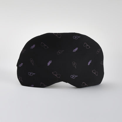 Glass-Patterned Printed Sleeping Eye Mask - Black