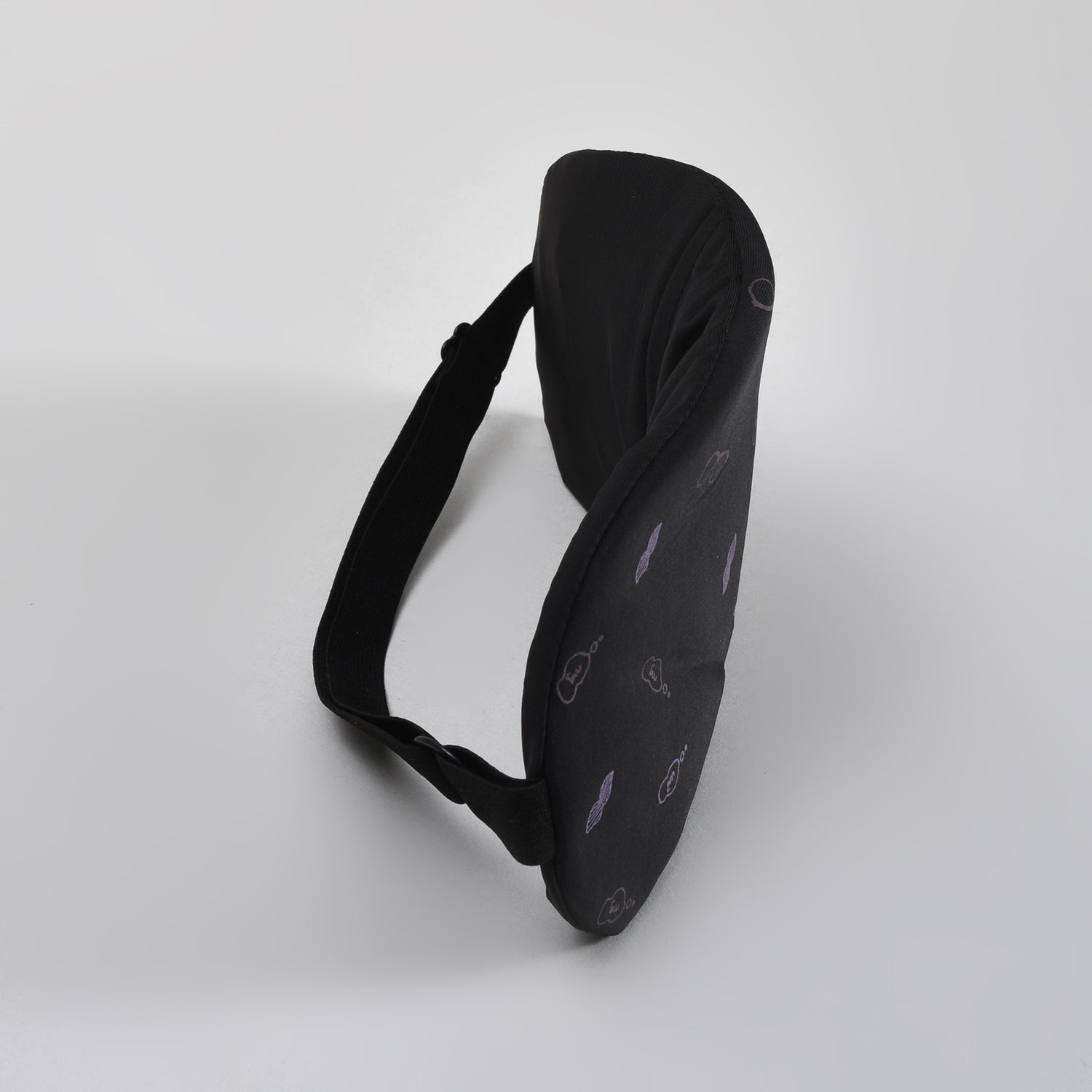 Glass-Patterned Printed Sleeping Eye Mask - Black
