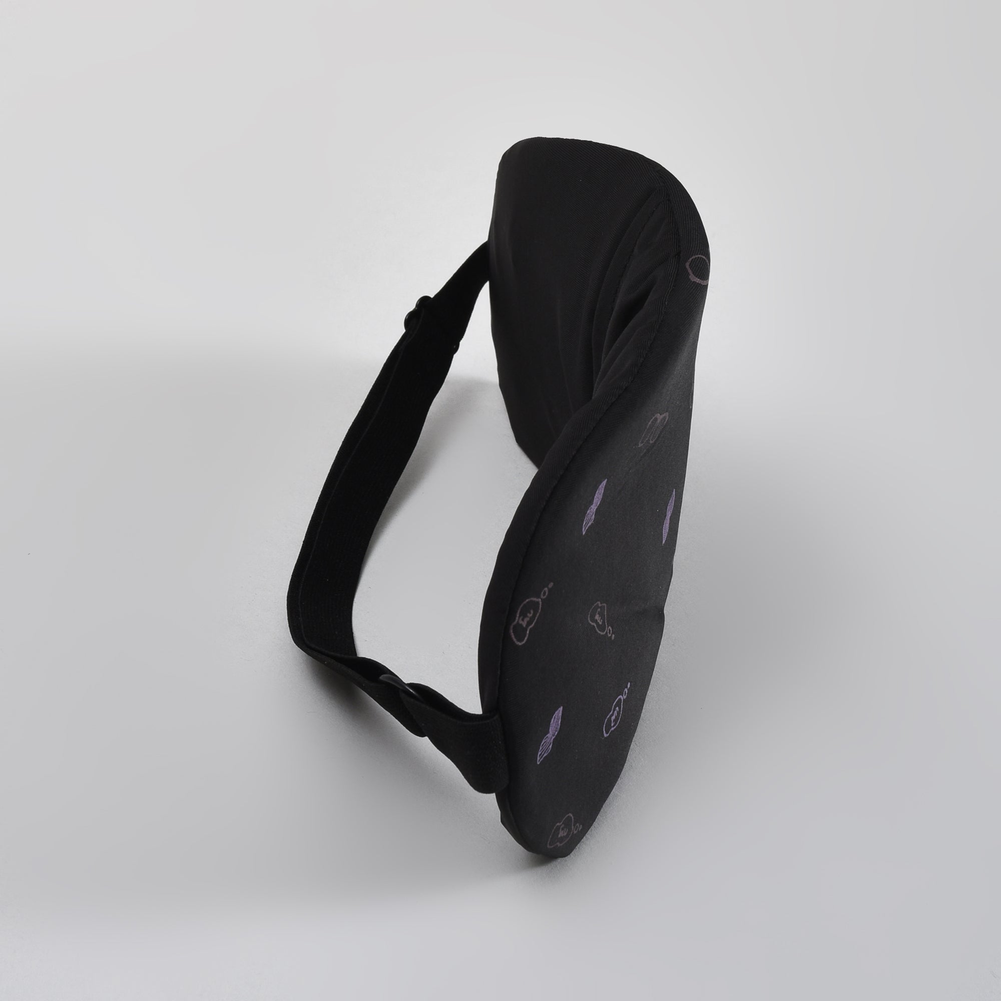 Glass-Patterned Printed Sleeping Eye Mask - Black