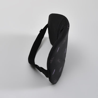Glass-Patterned Printed Sleeping Eye Mask - Black