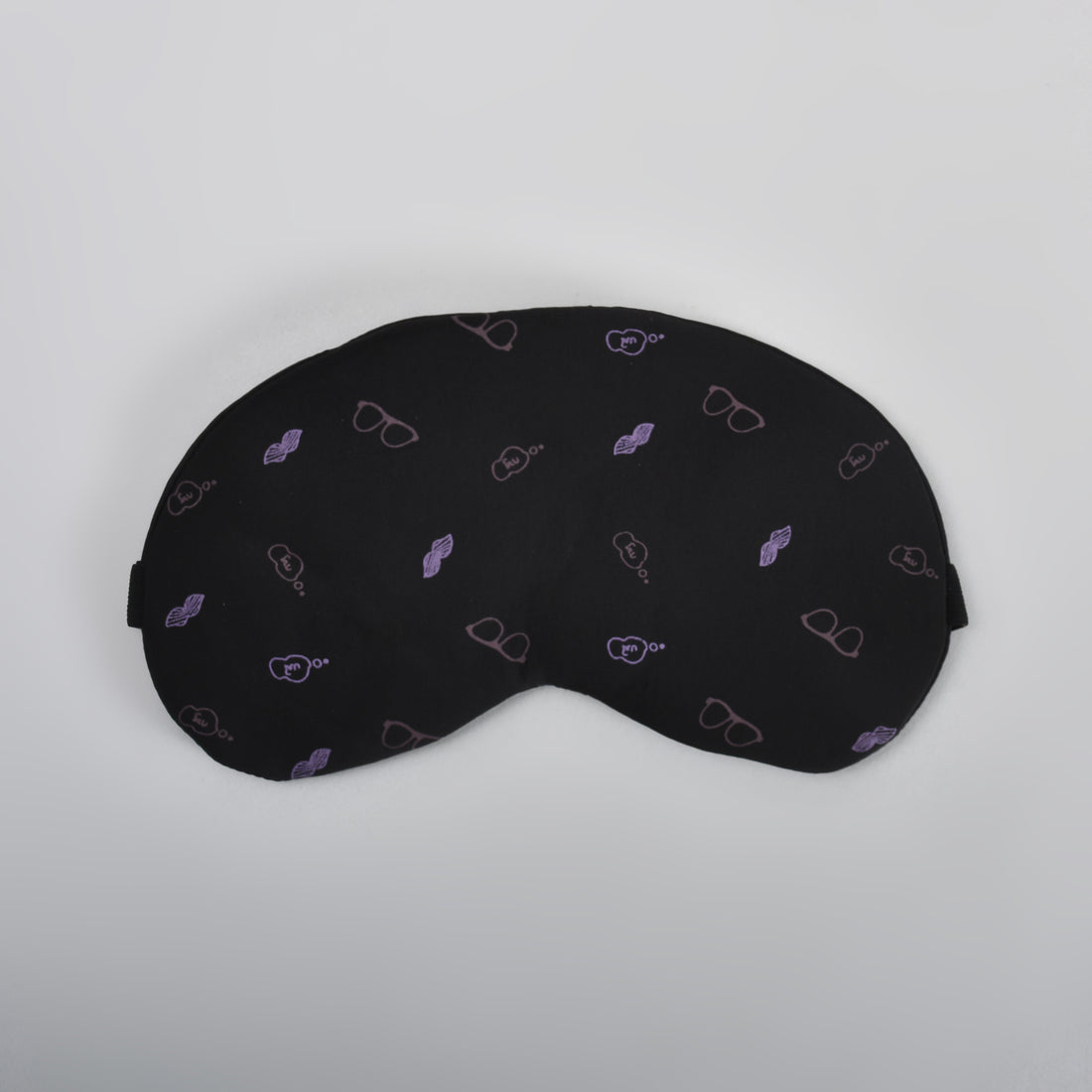Glass-Patterned Printed Sleeping Eye Mask - Black
