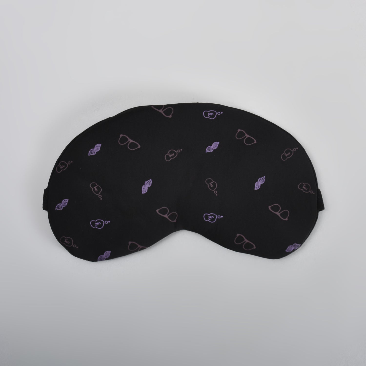 Glass-Patterned Printed Sleeping Eye Mask - Black