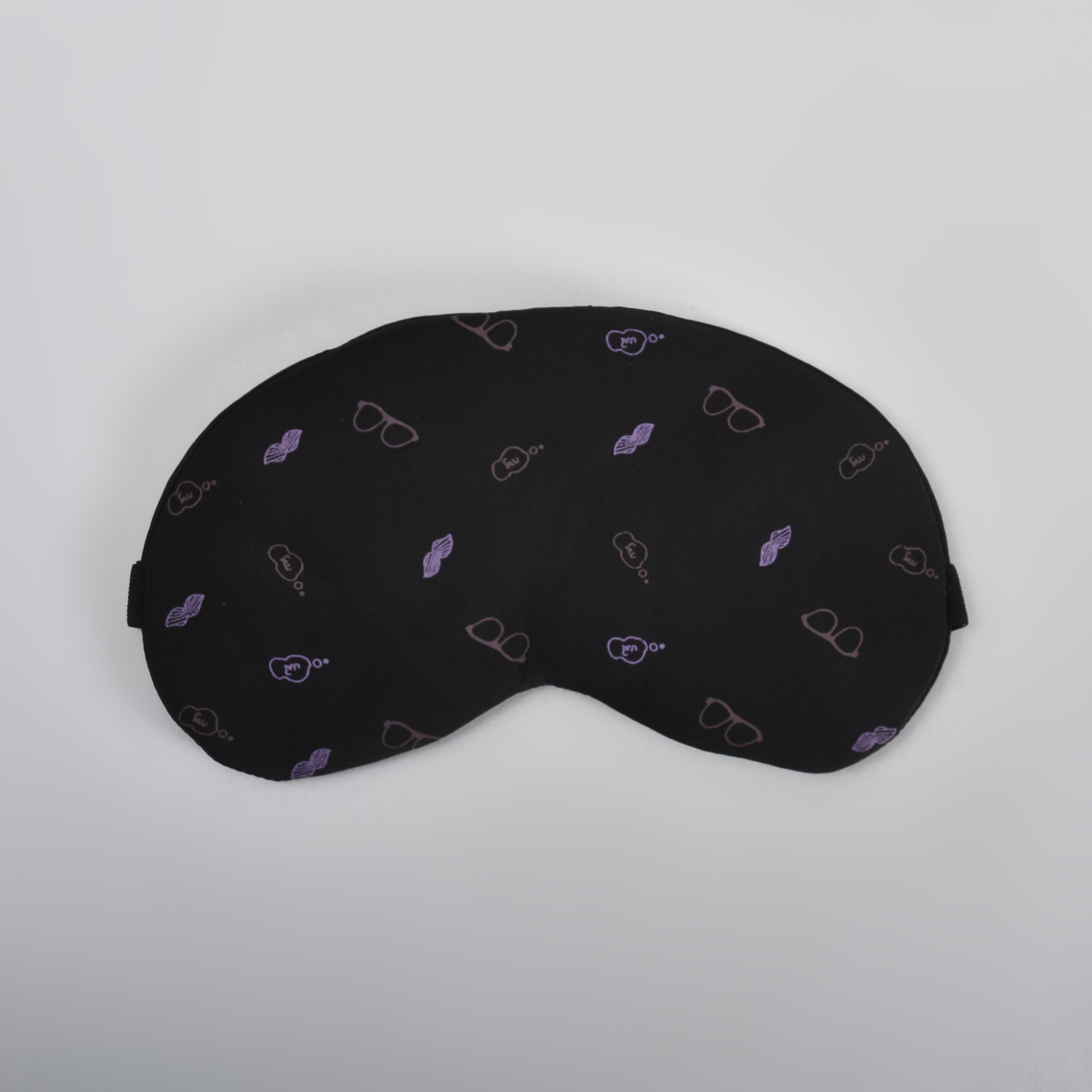 Glass-Patterned Printed Sleeping Eye Mask - Black