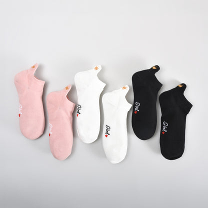 Anti-Abrasion Low-Cut Socks for Women – Red Heart &amp; Crown (3 Pairs)