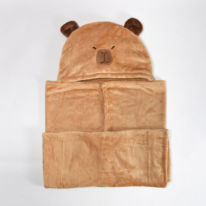 Mumuso Capybara Hooded Blanket