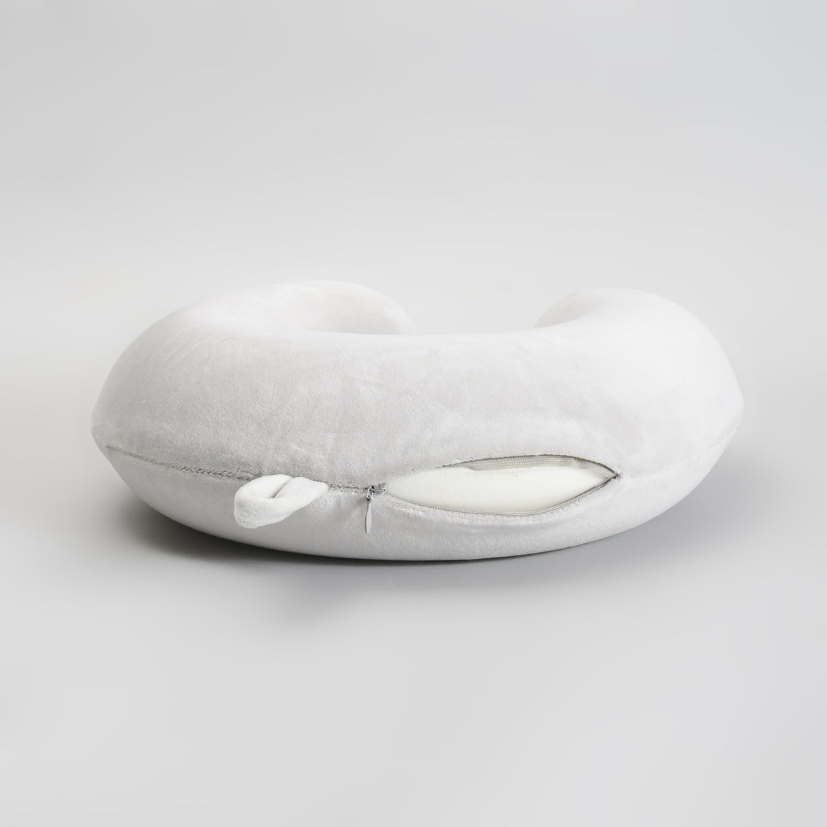 Memory Foam U-Shaped Neck Pillow – Soft Grey Travel Pillow