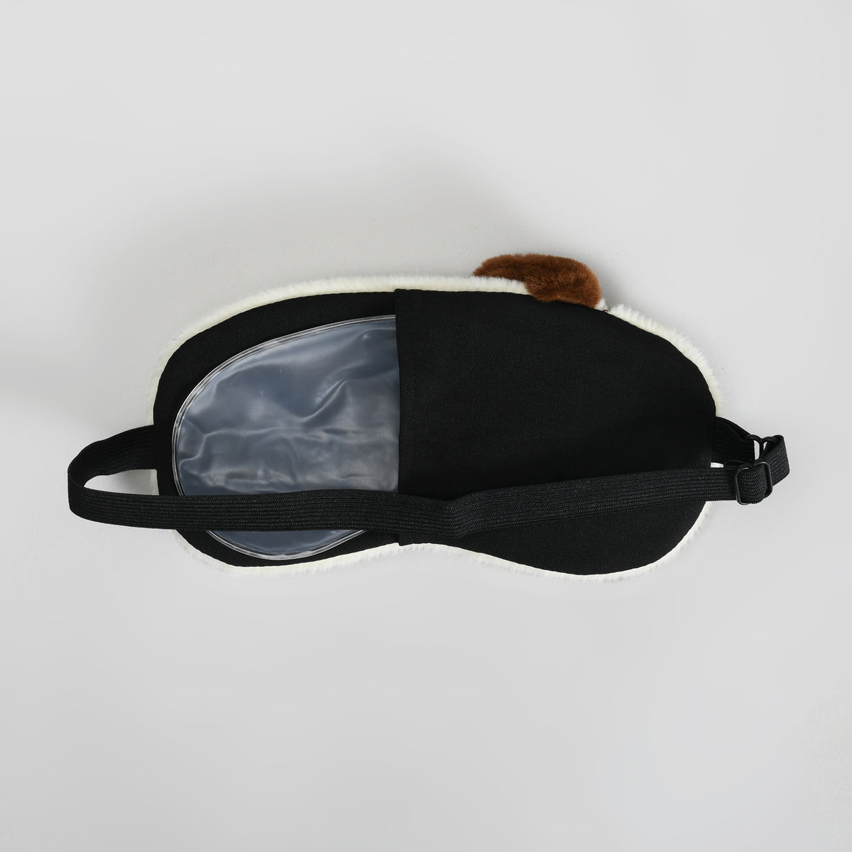 Cute Soft Plush Dog Sleeping Eye Mask: White/Brow
