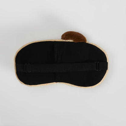 Cute Soft Plush Dog Sleeping Eye Mask: White/Brow