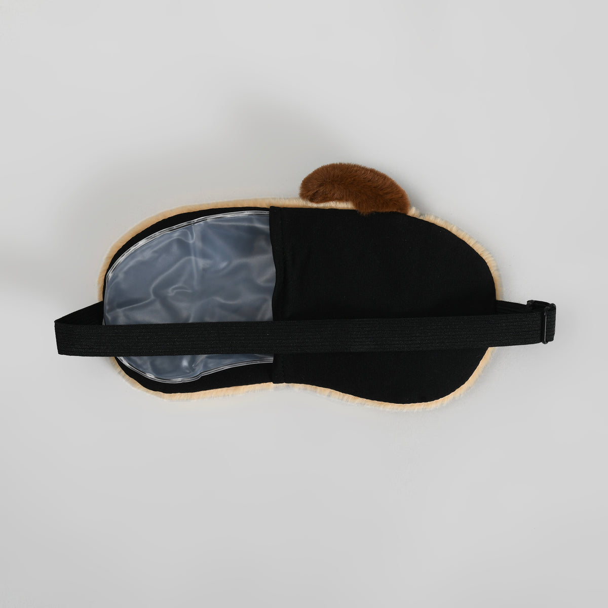Cute Soft Plush Dog Sleeping Eye Mask: White/Brow