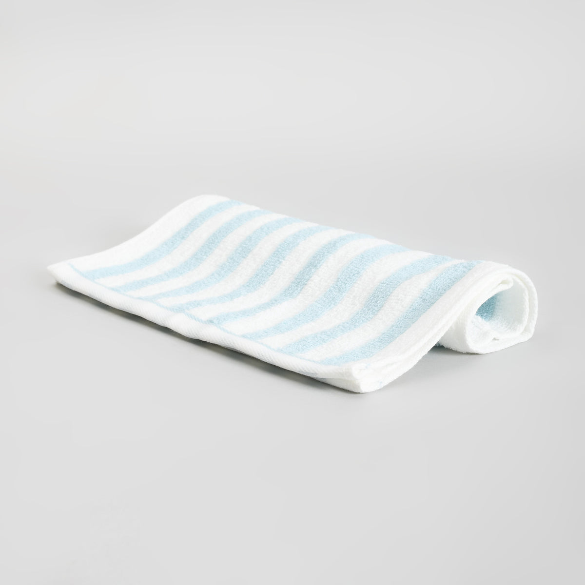Mumuso Striped Cotton Face Towel for Kids - Blue and White