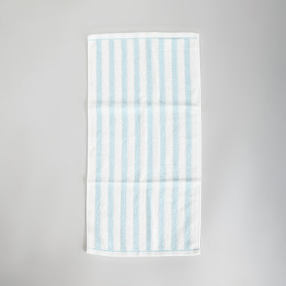 Mumuso Striped Cotton Face Towel for Kids - Blue and White