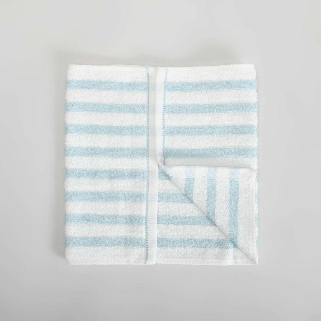 Mumuso Striped Cotton Face Towel for Kids - Blue and White