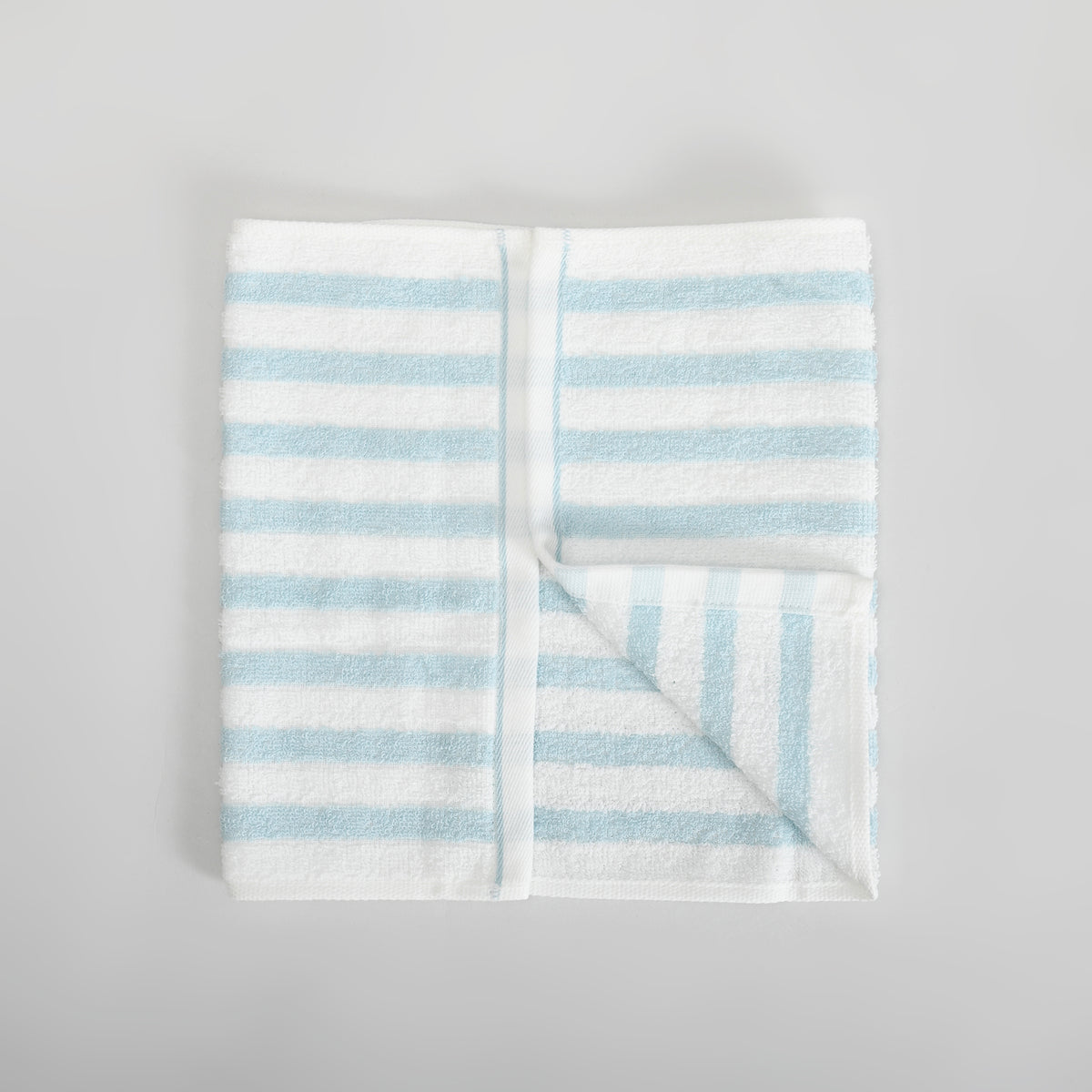 Mumuso Striped Cotton Face Towel for Kids - Blue and White