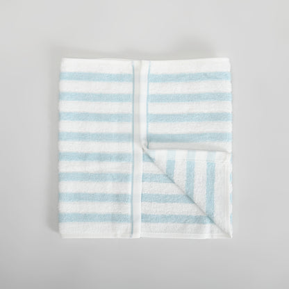 Mumuso Striped Cotton Face Towel for Kids - Blue and White