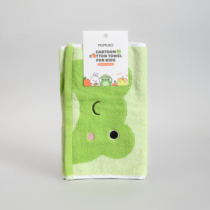 Mumuso Cartoon Cotton Towel for Kids - Green Frog