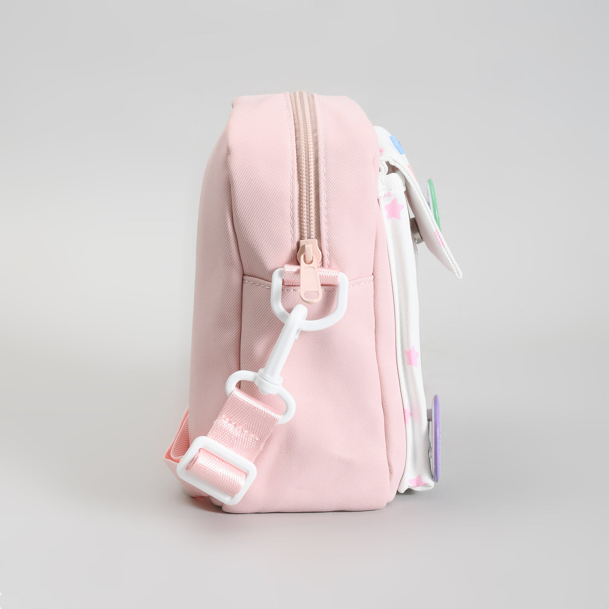Mumuso All-Match Crossbody  Bag for Kids with Badges - Pink