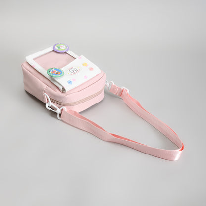 Mumuso All-Match Crossbody  Bag for Kids with Badges - Pink