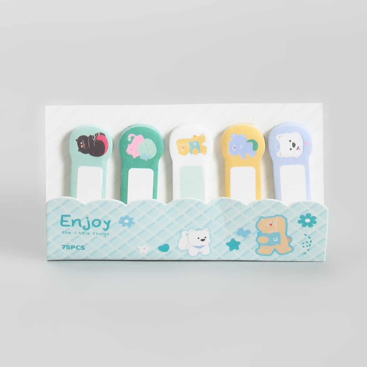 Mumuso Mini 5-Piece Stationery kit with PVC Zip Bag - Duoduo &amp; Mimi (Green)