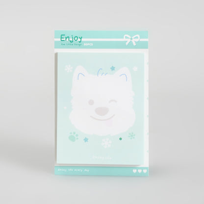 Mumuso Mini 5-Piece Stationery kit with PVC Zip Bag - Duoduo &amp; Mimi (Green)