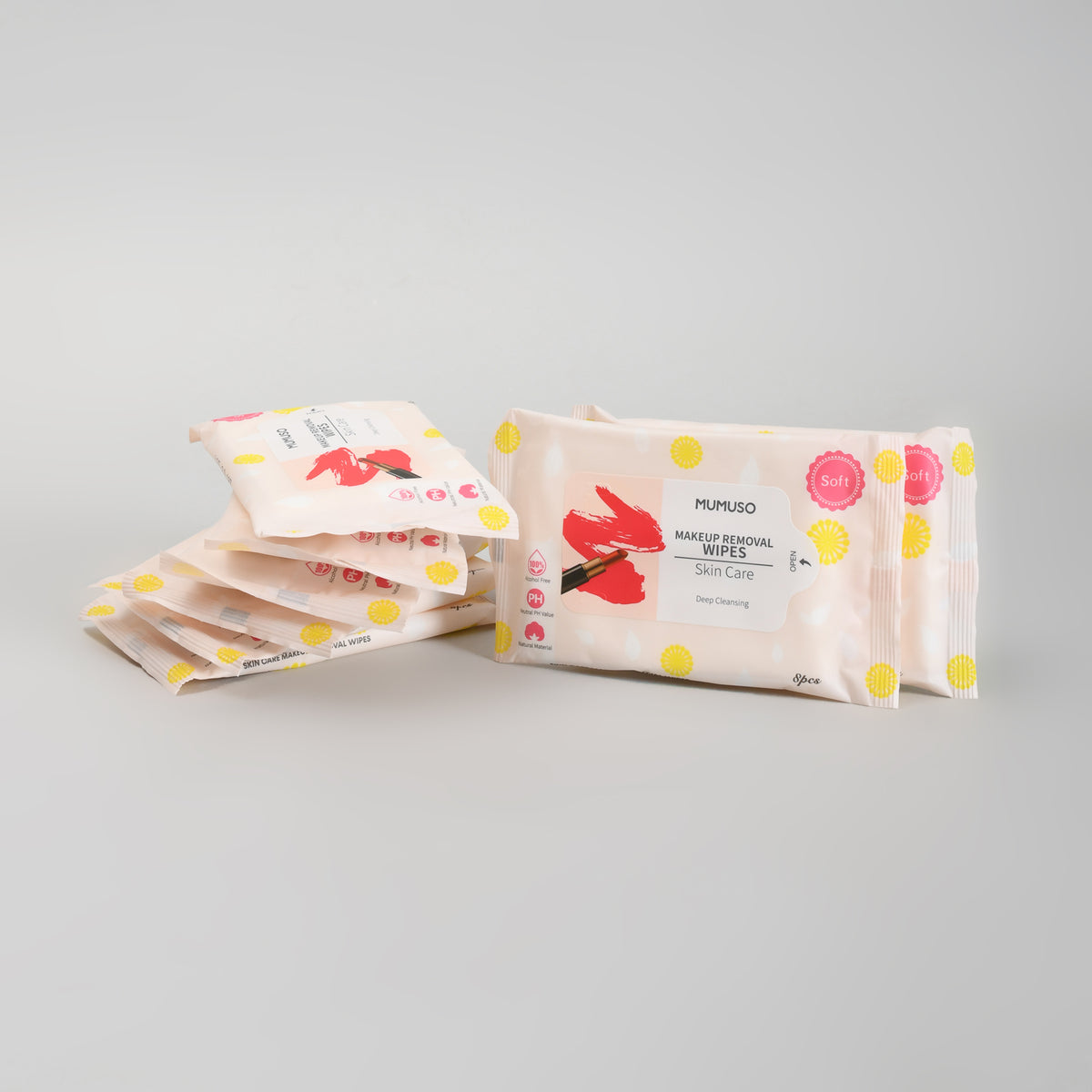 Alcohol Free Makeup Removal Wipes – Value Pack of 8 (64 Wipes)