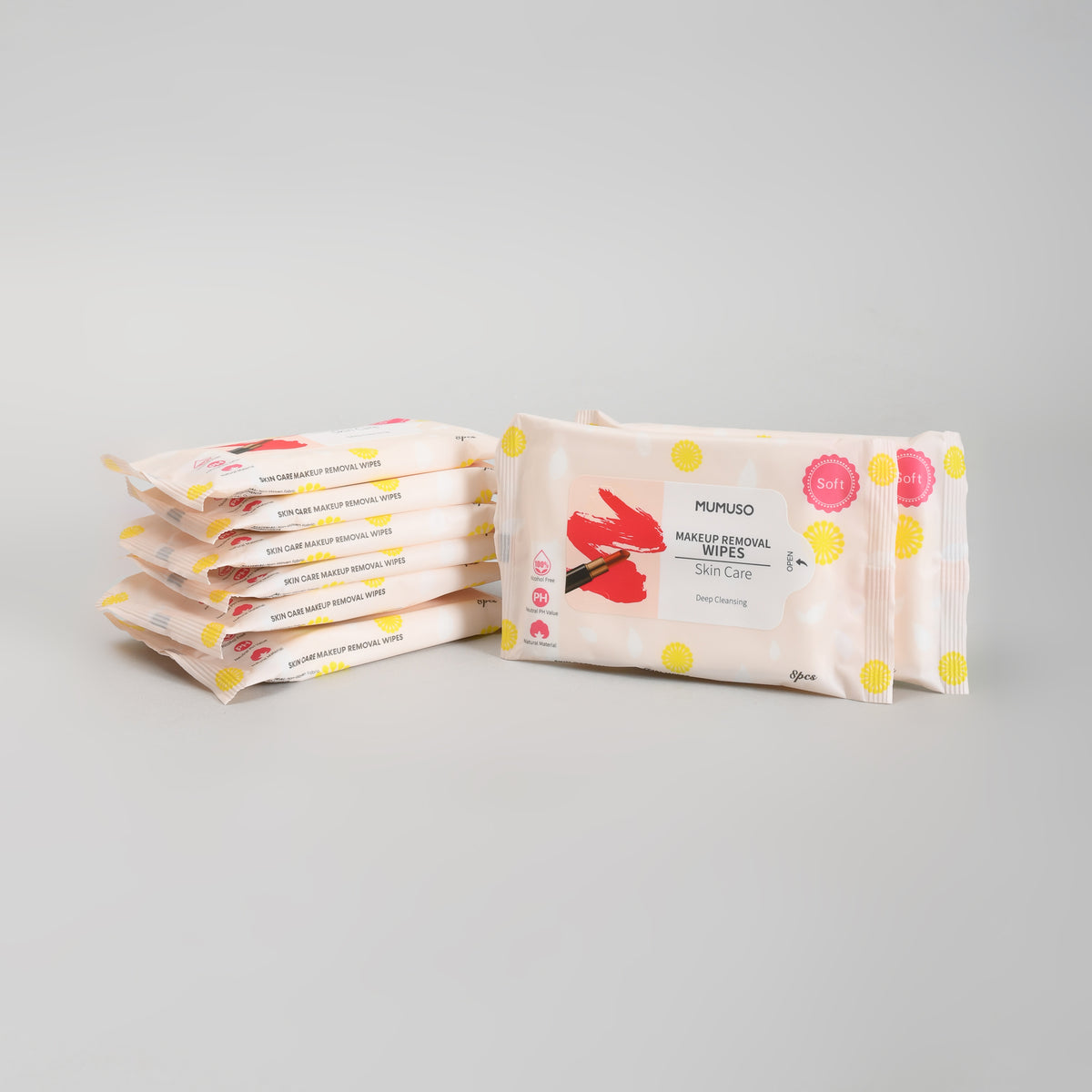 Alcohol Free Makeup Removal Wipes – Value Pack of 8 (64 Wipes)