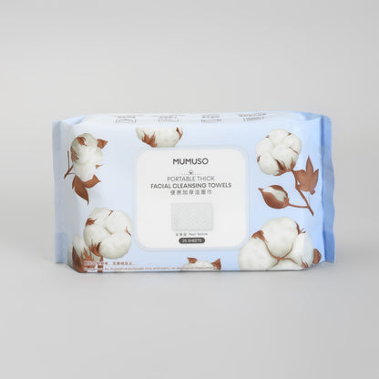 Portable Thick Facial Cleansing Towels – 25 Sheets