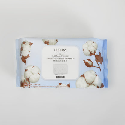 Portable Thick Facial Cleansing Towels – 25 Sheets