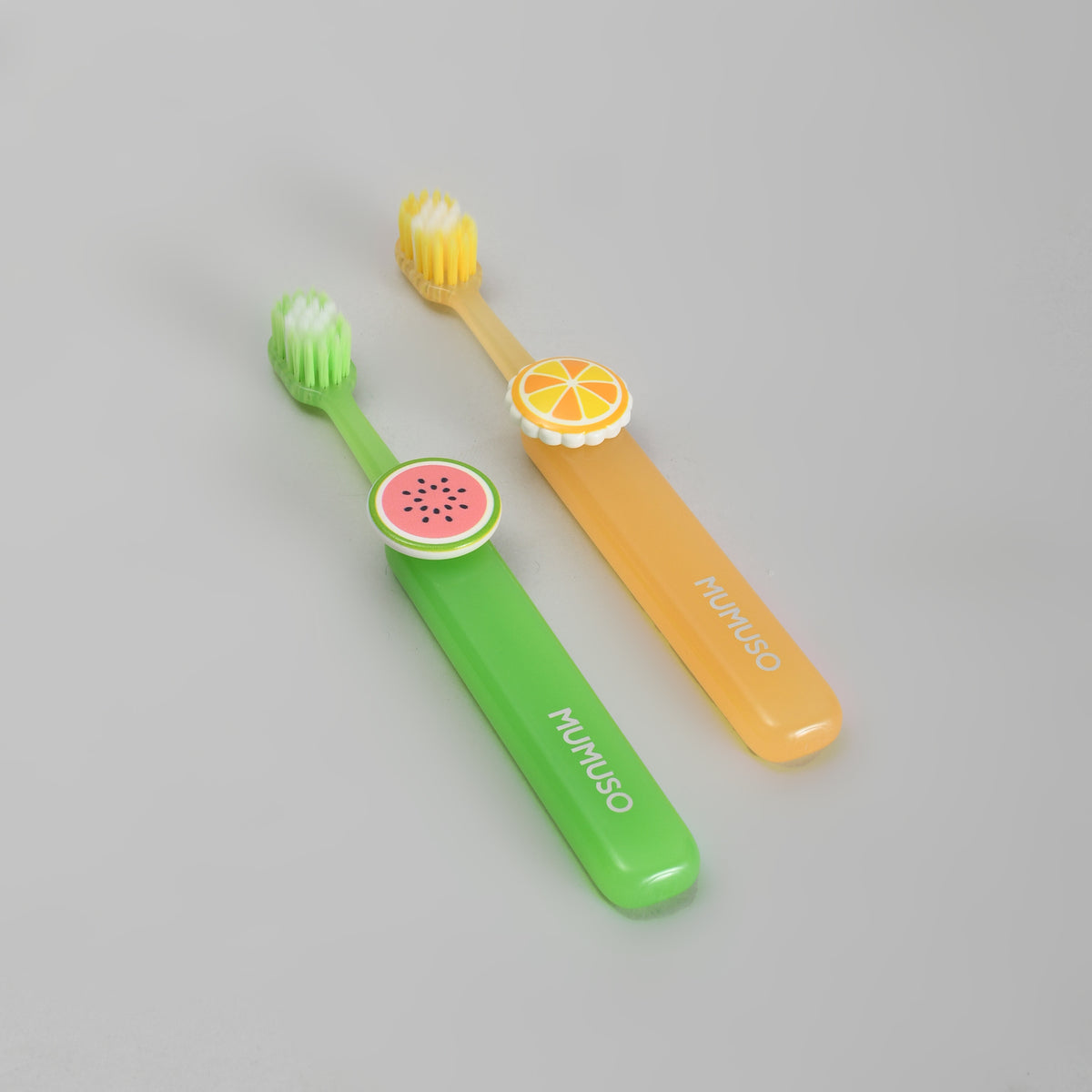 Toothbrush for Kids – Pack of 2 with Spinning Fruit Charms