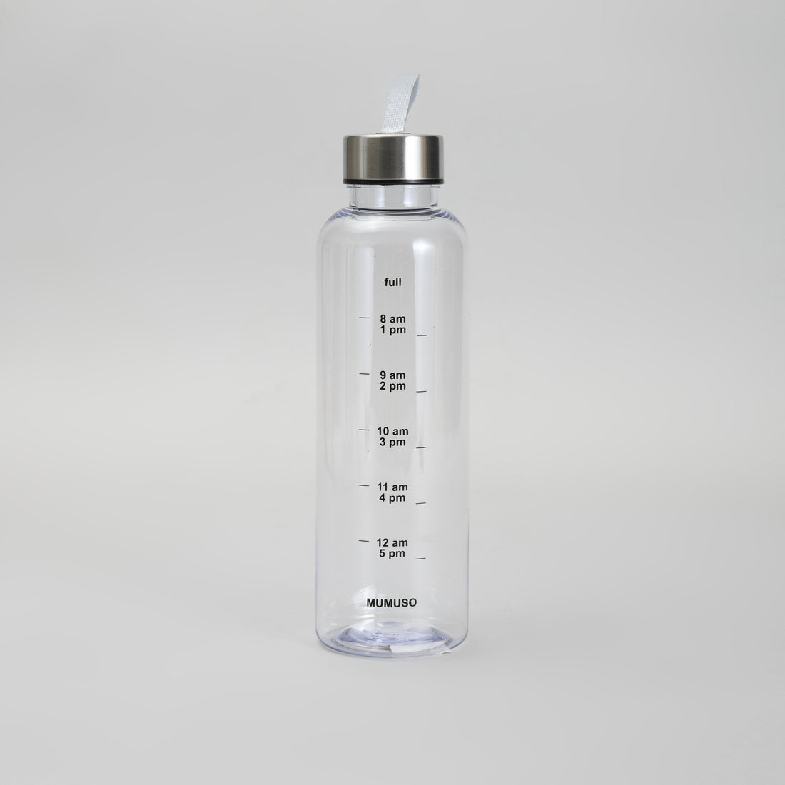 Clear Motivational Bottle with Carry Strap - Time Marker Water Bottle - 500 ml