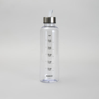 Clear Motivational Bottle with Carry Strap - Time Marker Water Bottle - 500 ml