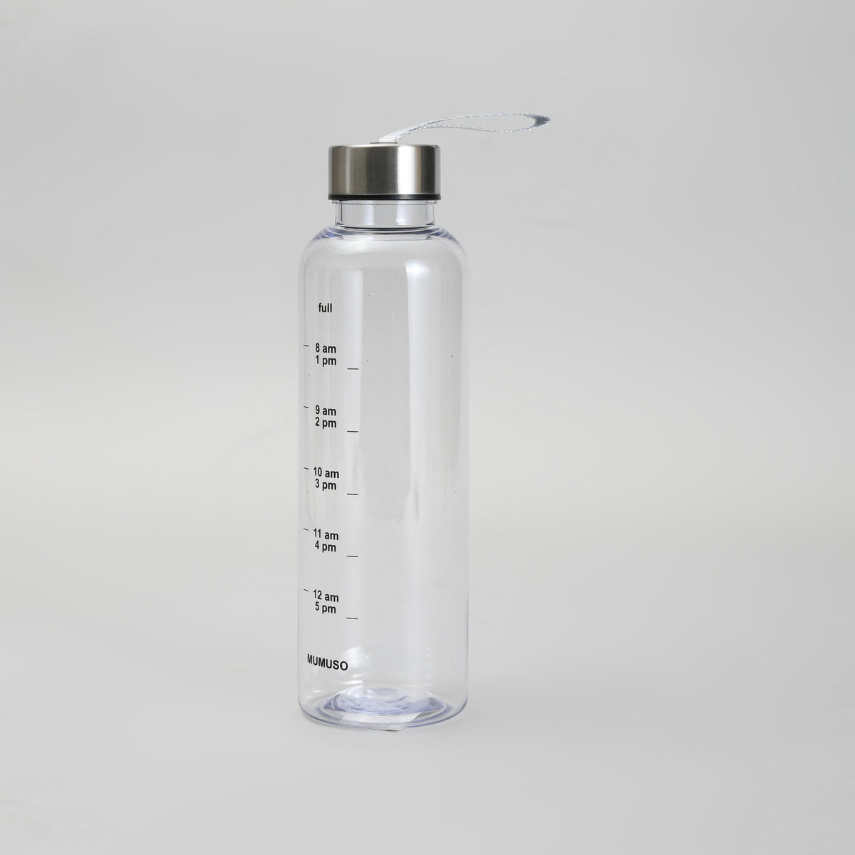 Clear Motivational Bottle with Carry Strap - Time Marker Water Bottle - 500 ml