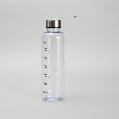 Clear Motivational Bottle with Carry Strap - Time Marker Water Bottle - 500 ml