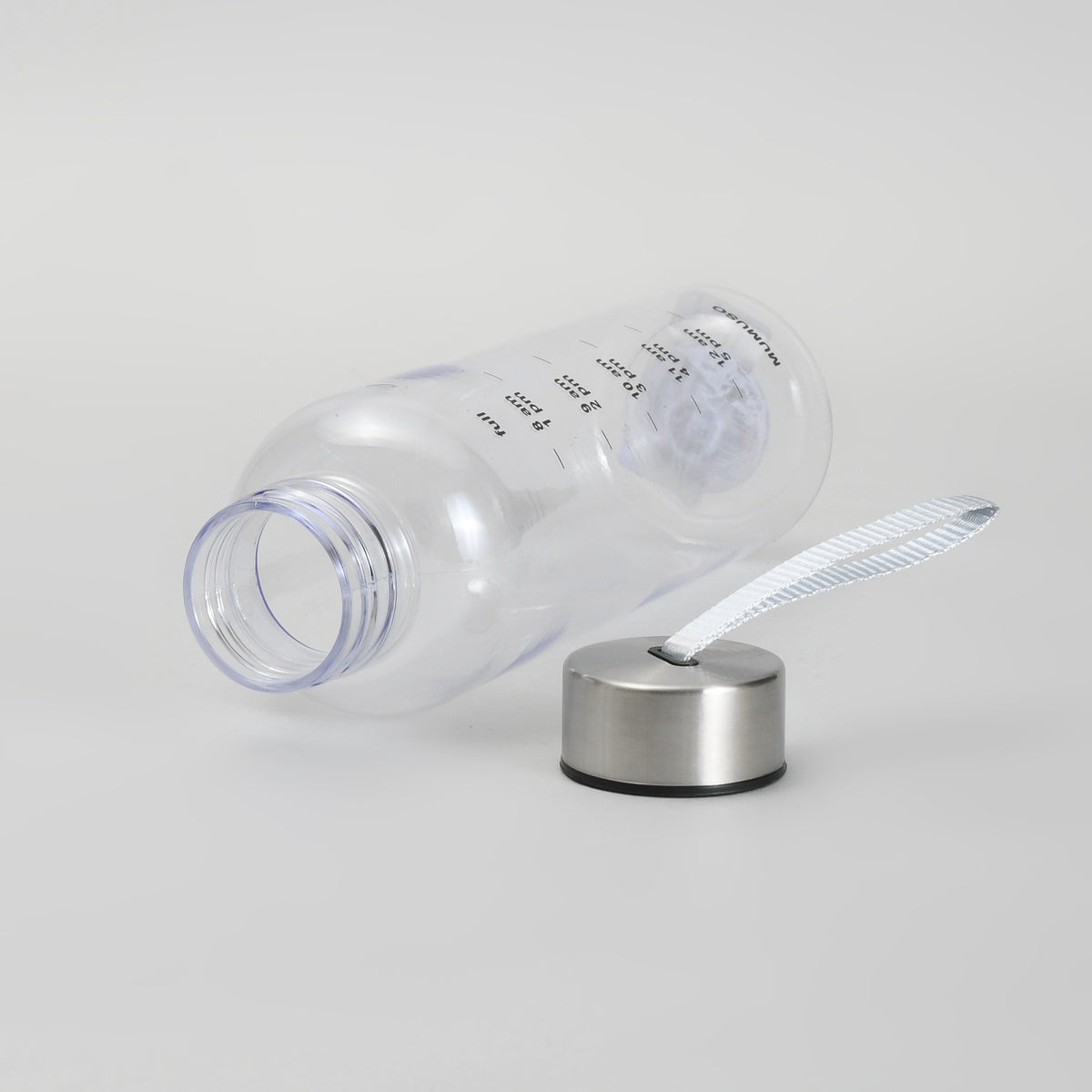 Clear Motivational Bottle with Carry Strap - Time Marker Water Bottle - 500 ml