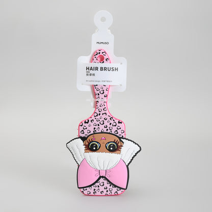 Cute Pink Leopard Paddle Air Cushion Hair Brush