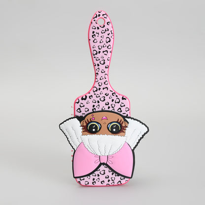 Cute Pink Leopard Paddle Air Cushion Hair Brush