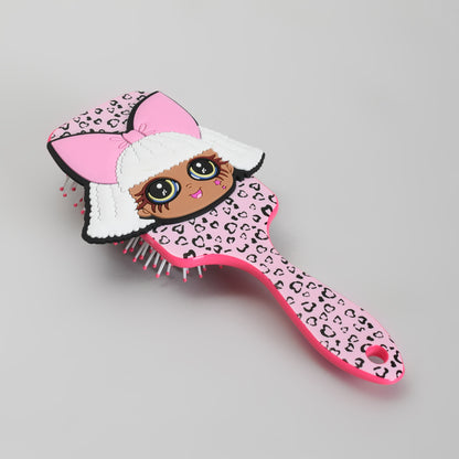 Cute Pink Leopard Paddle Air Cushion Hair Brush
