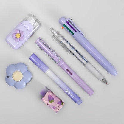 Mumuso Purple 7-Piece Stationery Set - Dreamy Unicorn