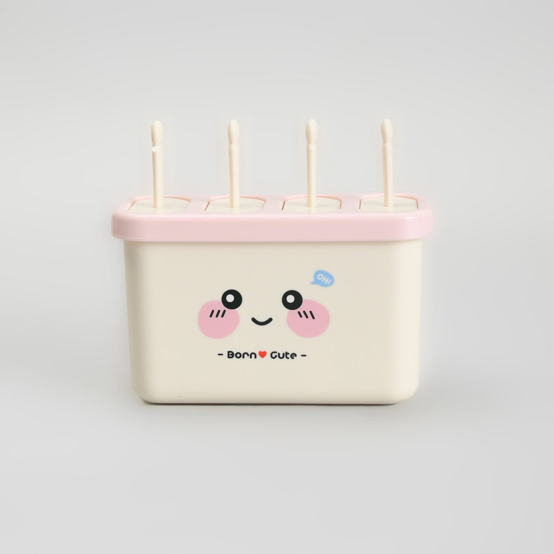 Mumuso Pink Cute Ice Pop Molds 4-Cavity