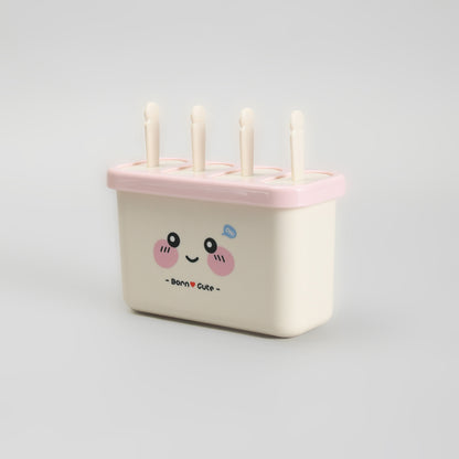 Mumuso Pink Cute Ice Pop Molds 4-Cavity