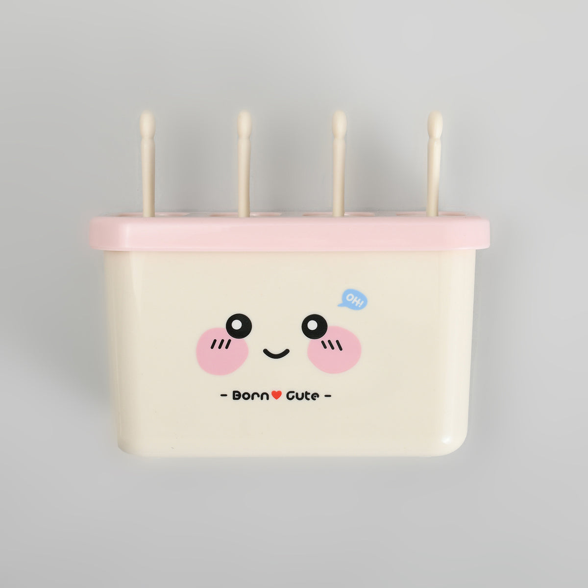Mumuso Pink Cute Ice Pop Molds 4-Cavity