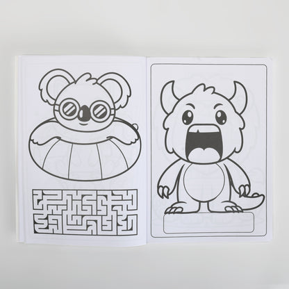 Kids Animal Colouring Book with 15 Reusable Stickers – 80-Page Activity Book